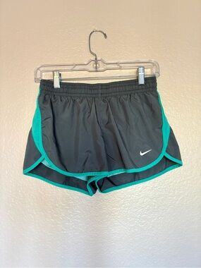 Nike Women’s Grey Running Shorts with Teal Trim with Built-in Shorts Size S